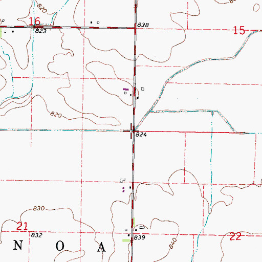 Topographic Map of Township of Genoa, IL