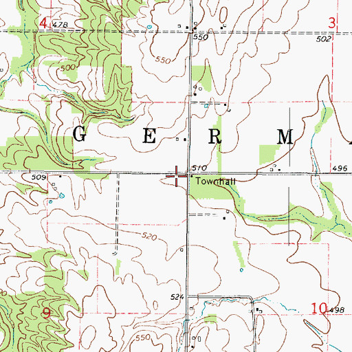 Topographic Map of Township of German, IL