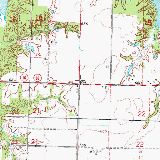 Topographic Map of Township of Gillespie, IL