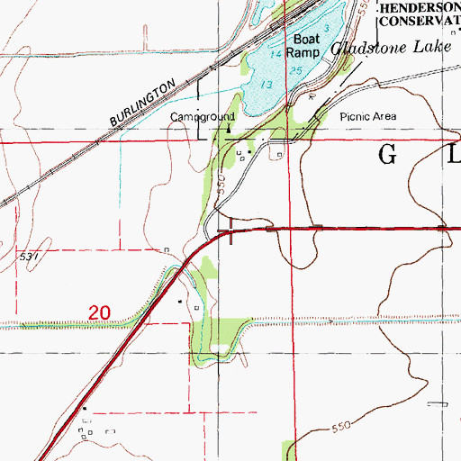Topographic Map of Township of Gladstone, IL