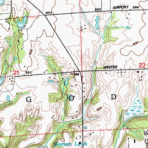 Topographic Map of Township of Godfrey, IL