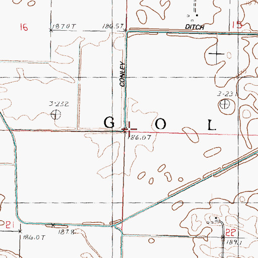 Topographic Map of Township of Gold, IL