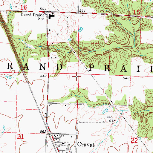 Topographic Map of Township of Grand Prairie, IL