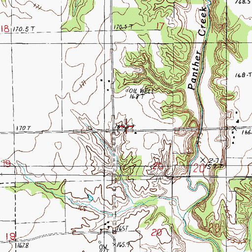 Topographic Map of Township of Grandville, IL
