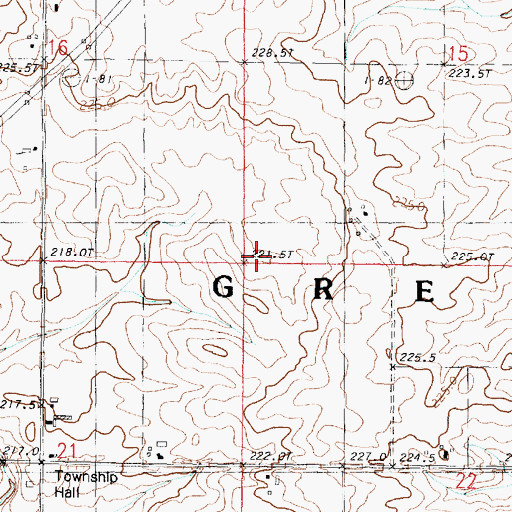 Topographic Map of Township of Greene, IL