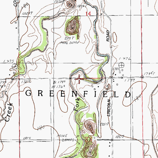 Topographic Map of Township of Greenfield, IL