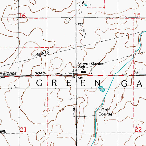 Topographic Map of Township of Green Garden, IL