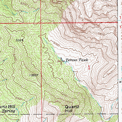 Topographic Map of Teresa Tank, AZ