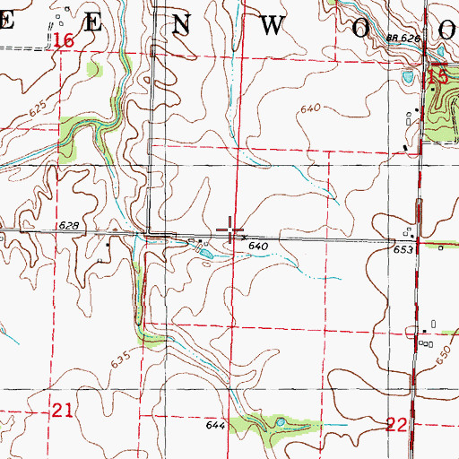 Topographic Map of Township of Greenwood, IL