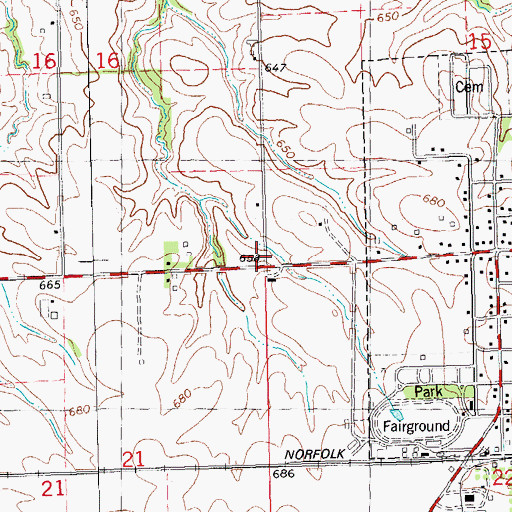 Topographic Map of Township of Griggsville, IL
