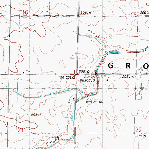 Topographic Map of Township of Groveland, IL