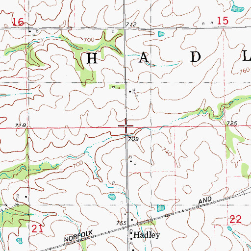 Topographic Map of Township of Hadley, IL