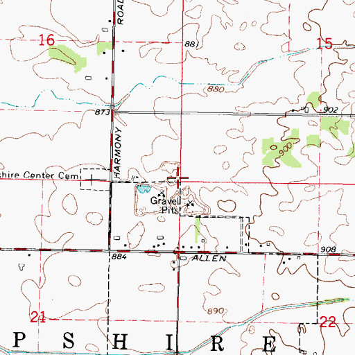 Topographic Map of Township of Hampshire, IL