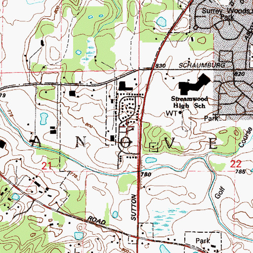 Topographic Map of Township of Hanover, IL