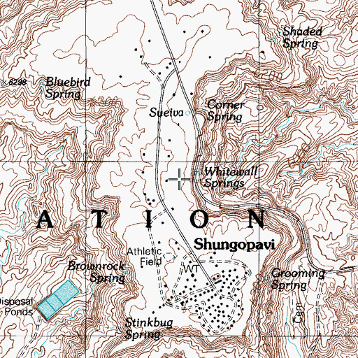 Topographic Map of Whitewall Springs, AZ