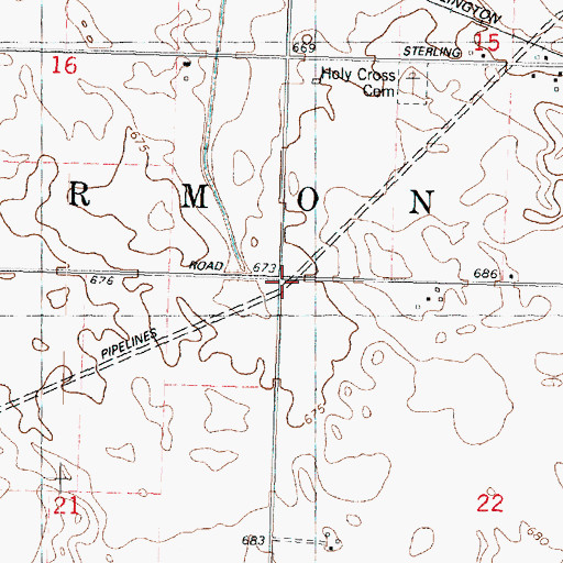 Topographic Map of Township of Harmon, IL