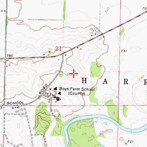 Topographic Map of Township of Harrison, IL