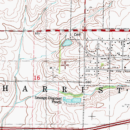 Topographic Map of Township of Harristown, IL
