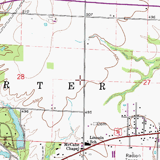 Topographic Map of Township of Harter, IL