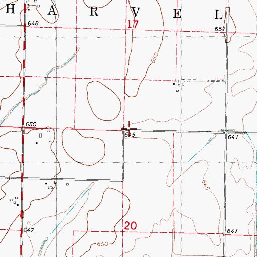 Topographic Map of Township of Harvel, IL