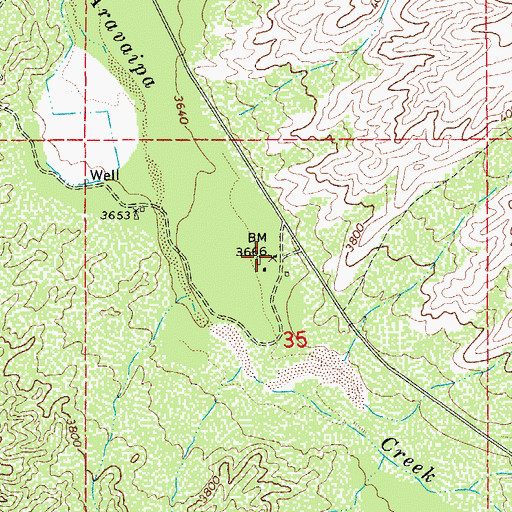 Topographic Map of Aravaipa Ranger Station (historical), AZ