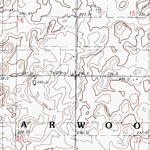 Topographic Map of Township of Harwood, IL