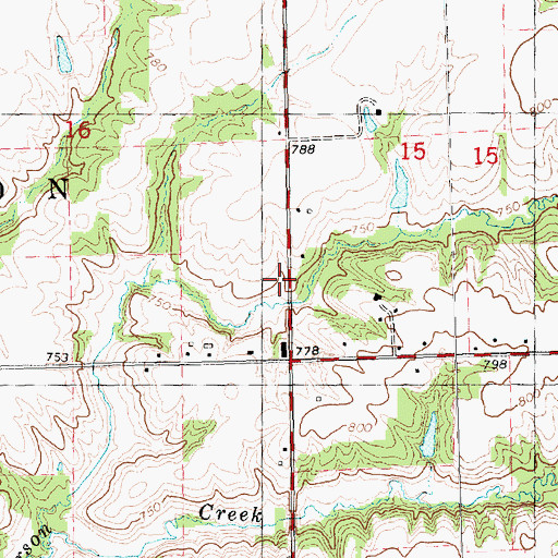 Topographic Map of Township of Henderson, IL