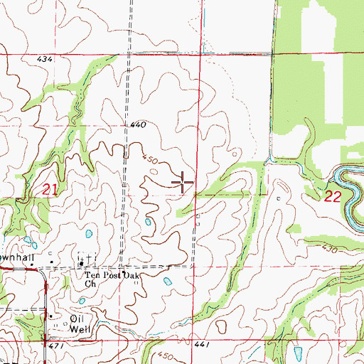Topographic Map of Township of Hickory Hill, IL