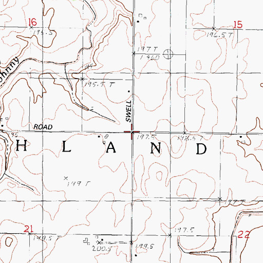 Topographic Map of Township of Highland, IL
