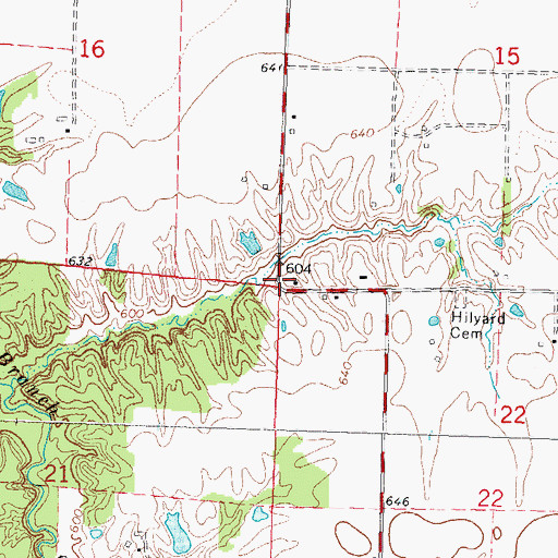 Topographic Map of Township of Hillyard, IL