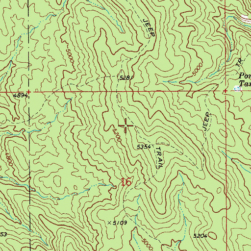 Topographic Map of Reef Basin Sixty Eight Trail, AZ