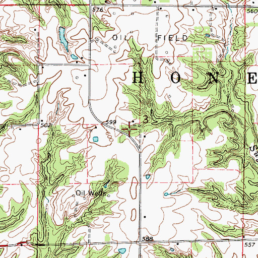 Topographic Map of Township of Honey Creek, IL