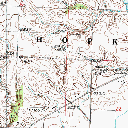 Topographic Map of Township of Hopkins, IL
