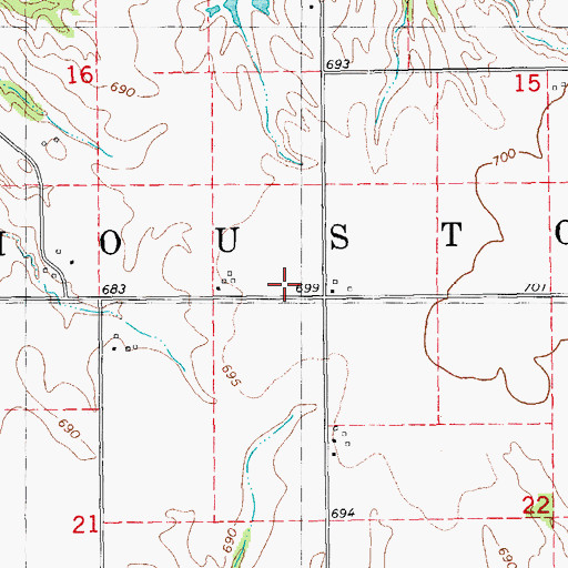 Topographic Map of Township of Houston, IL