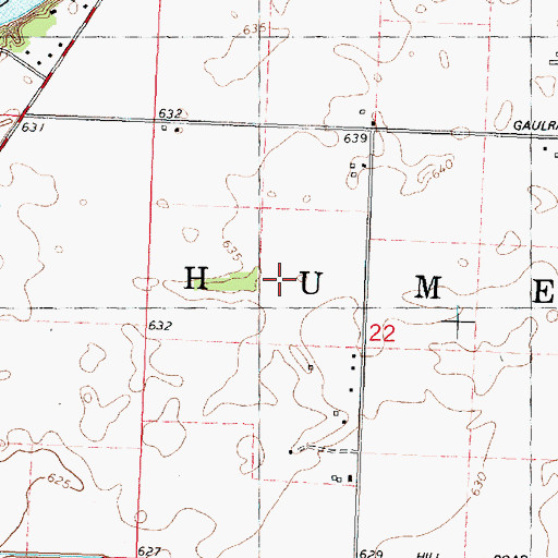 Topographic Map of Township of Hume, IL