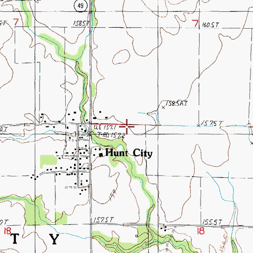 Topographic Map of Township of Hunt City, IL