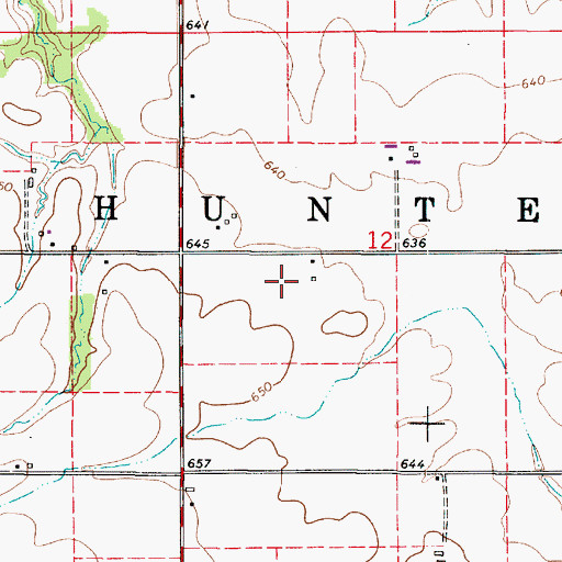 Topographic Map of Township of Hunter, IL