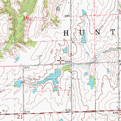Topographic Map of Township of Huntsville, IL