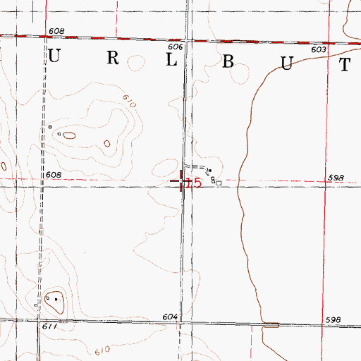 Topographic Map of Township of Hurlbut, IL