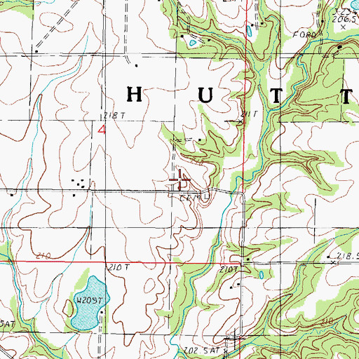 Topographic Map of Township of Hutton, IL