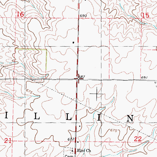 Topographic Map of Township of Illini, IL