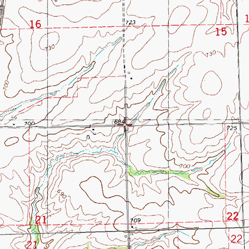 Topographic Map of Township of Indian Point, IL