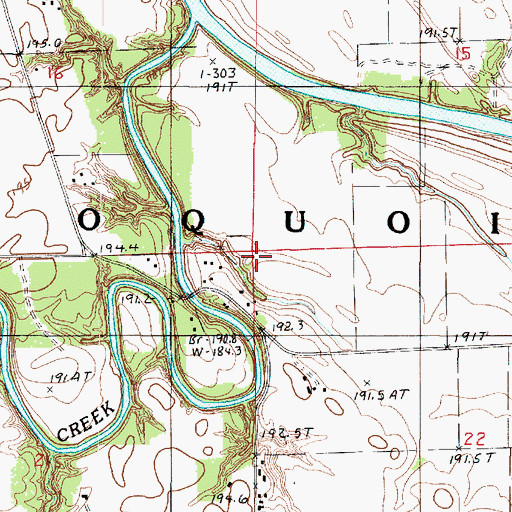 Topographic Map of Township of Iroquois, IL