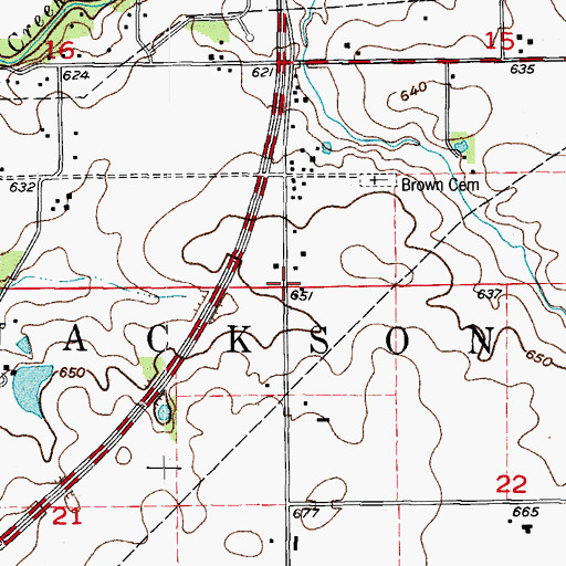 Topographic Map of Township of Jackson, IL