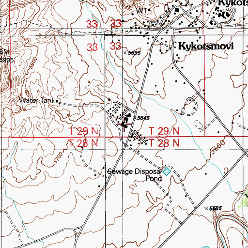 Topographic Map of Hopi Tribal Offices, AZ