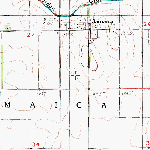 Topographic Map of Township of Jamaica, IL