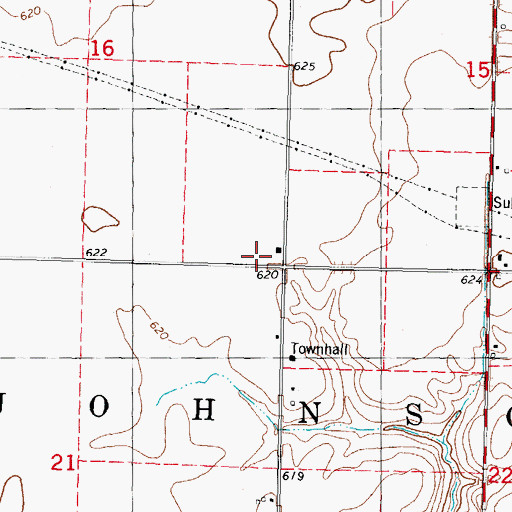 Topographic Map of Township of Johnson, IL