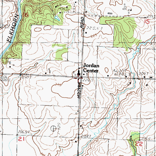 Topographic Map of Township of Jordan, IL