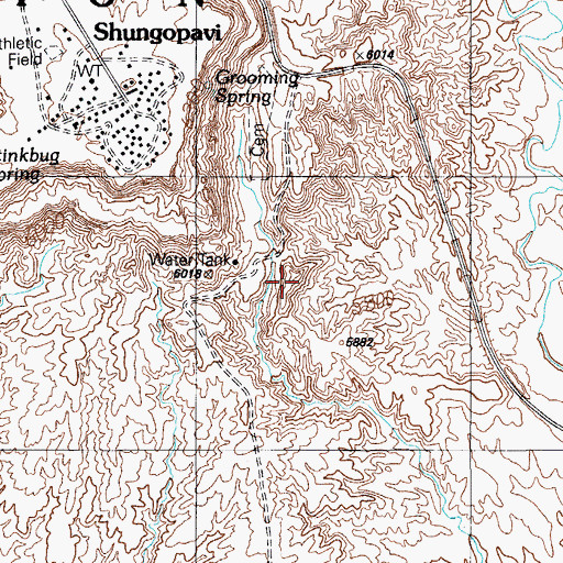 Topographic Map of Old Second Mesa School (historical), AZ