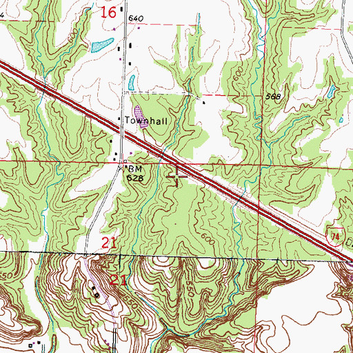 Topographic Map of Township of Kickapoo, IL